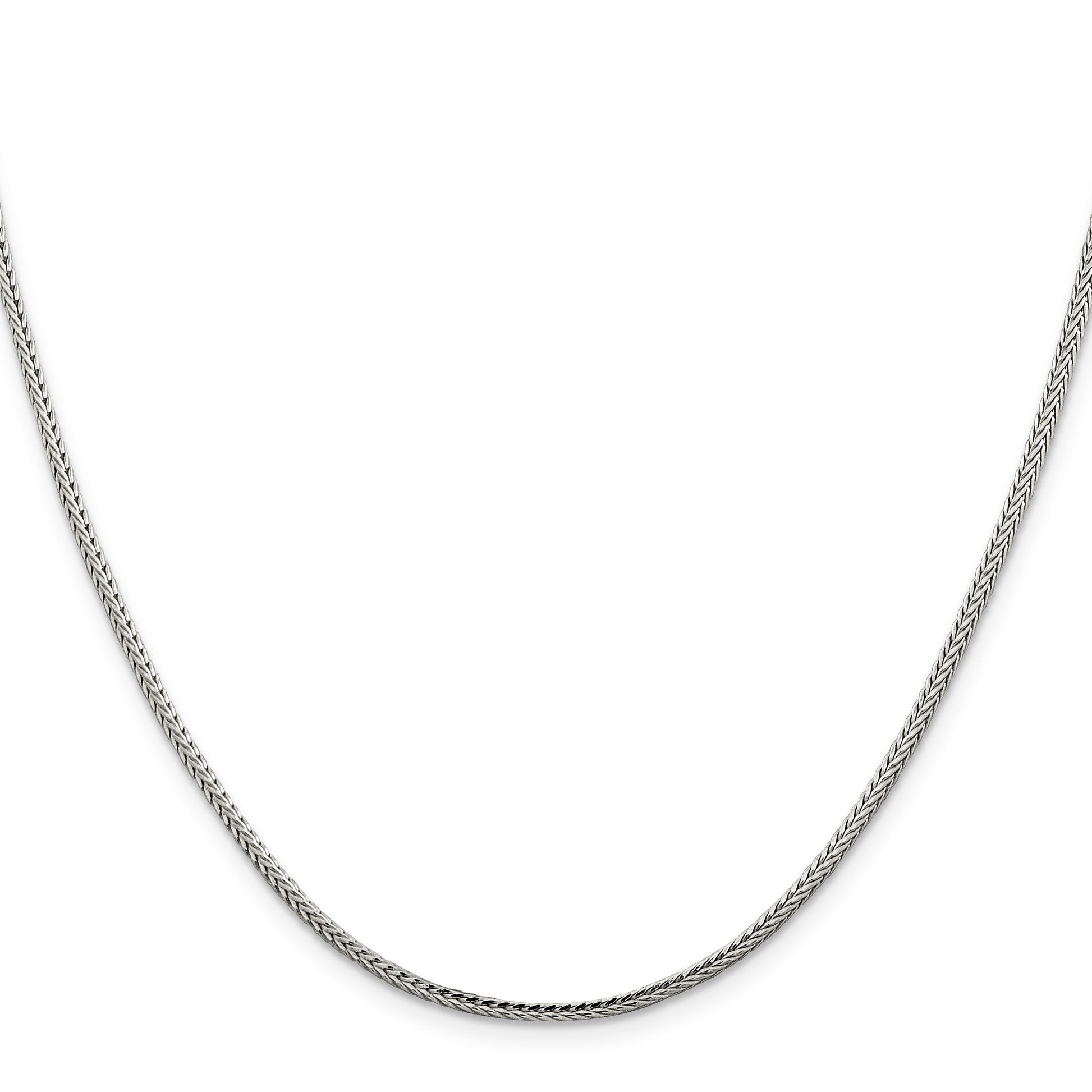 Sterling Silver 2mm Diamond-cut Round Franco Chain