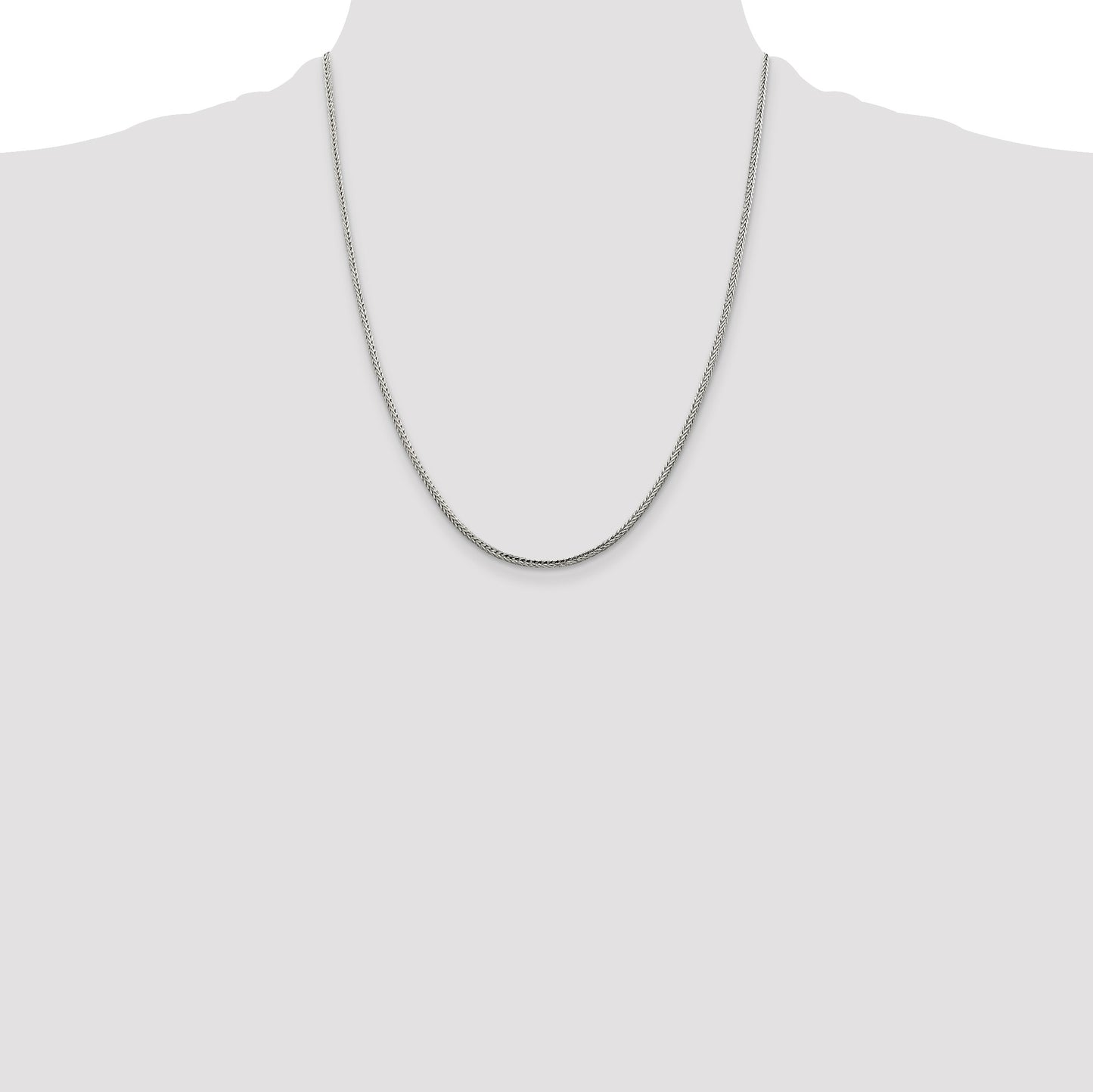 Sterling Silver 2mm Diamond-cut Round Franco Chain