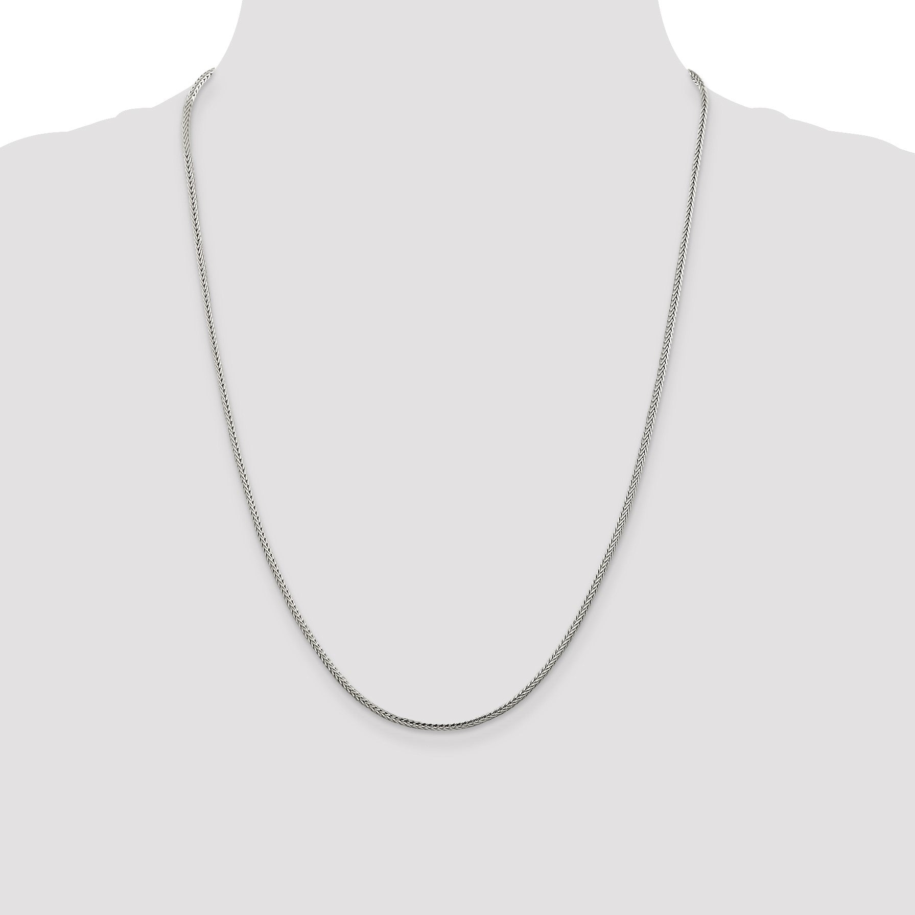 Sterling Silver 2mm Diamond-cut Round Franco Chain