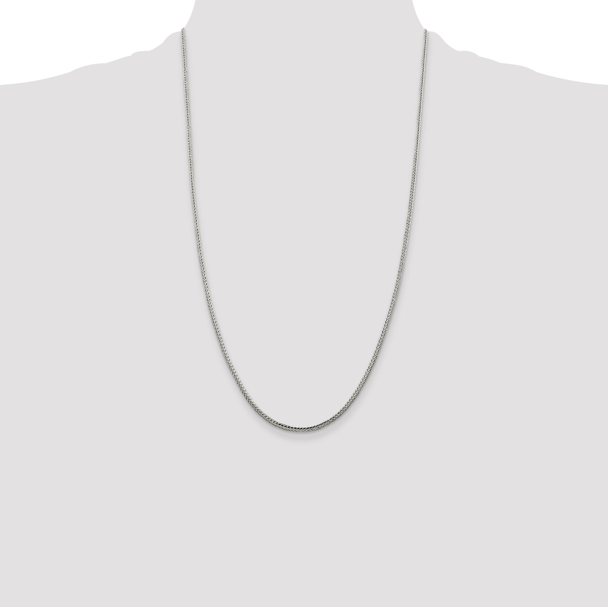 Sterling Silver 2mm Diamond-cut Round Franco Chain