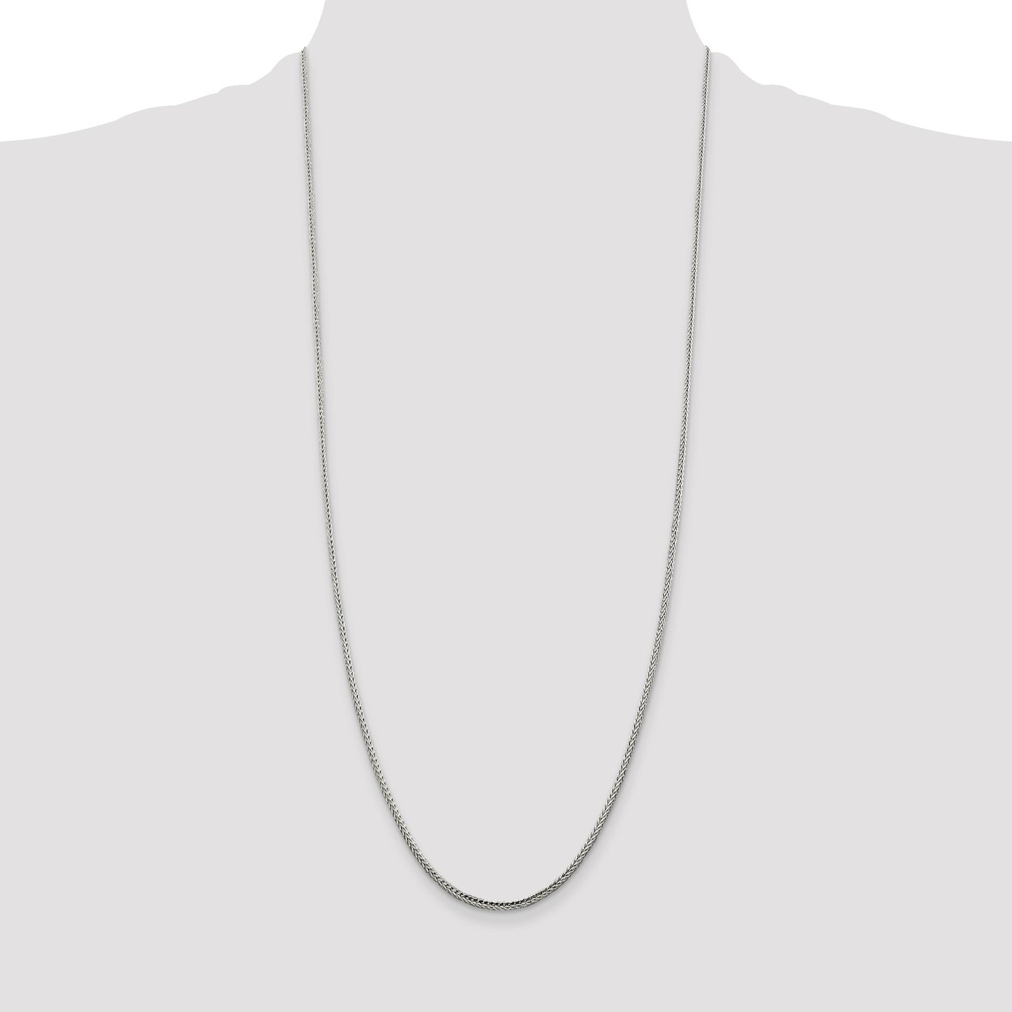Sterling Silver 2mm Diamond-cut Round Franco Chain