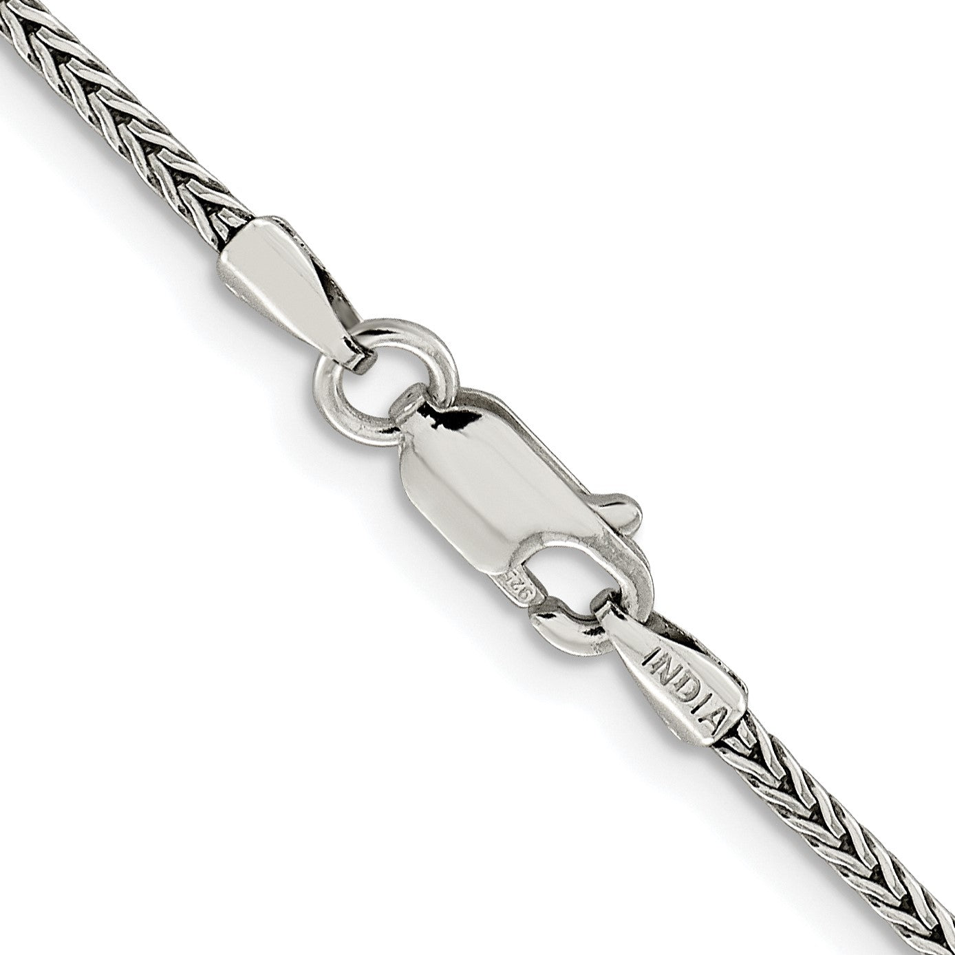 Sterling Silver Rhodium-plated 2mm Diamond-cut Round Franco Chain