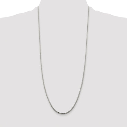 Sterling Silver Rhodium-plated 2mm Diamond-cut Round Franco Chain