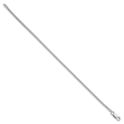 Sterling Silver Rhodium-plated 2mm Diamond-cut Round Franco Chain