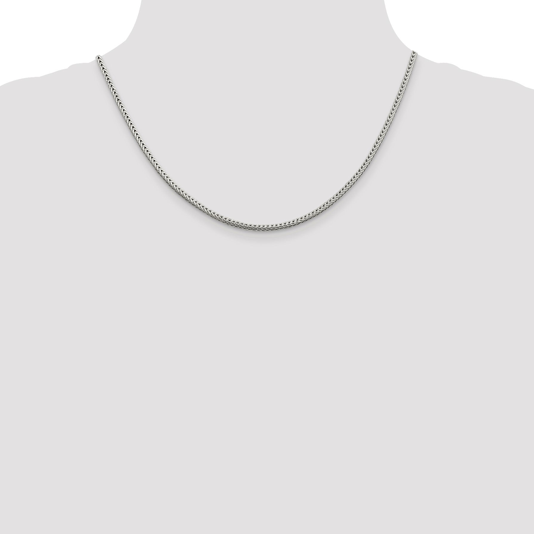 Sterling Silver 2.5mm Diamond-cut Round Franco Chain