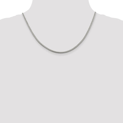 Sterling Silver 2.5mm Diamond-cut Round Franco Chain