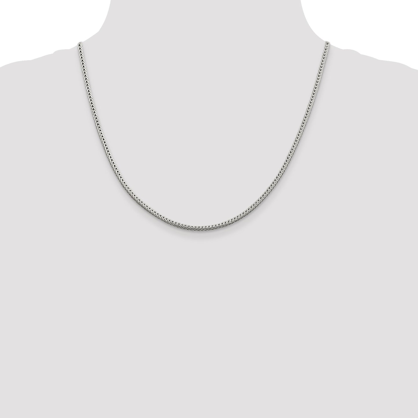 Sterling Silver 2.5mm Diamond-cut Round Franco Chain