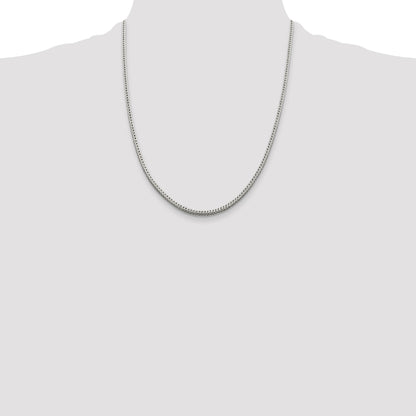 Sterling Silver 2.5mm Diamond-cut Round Franco Chain