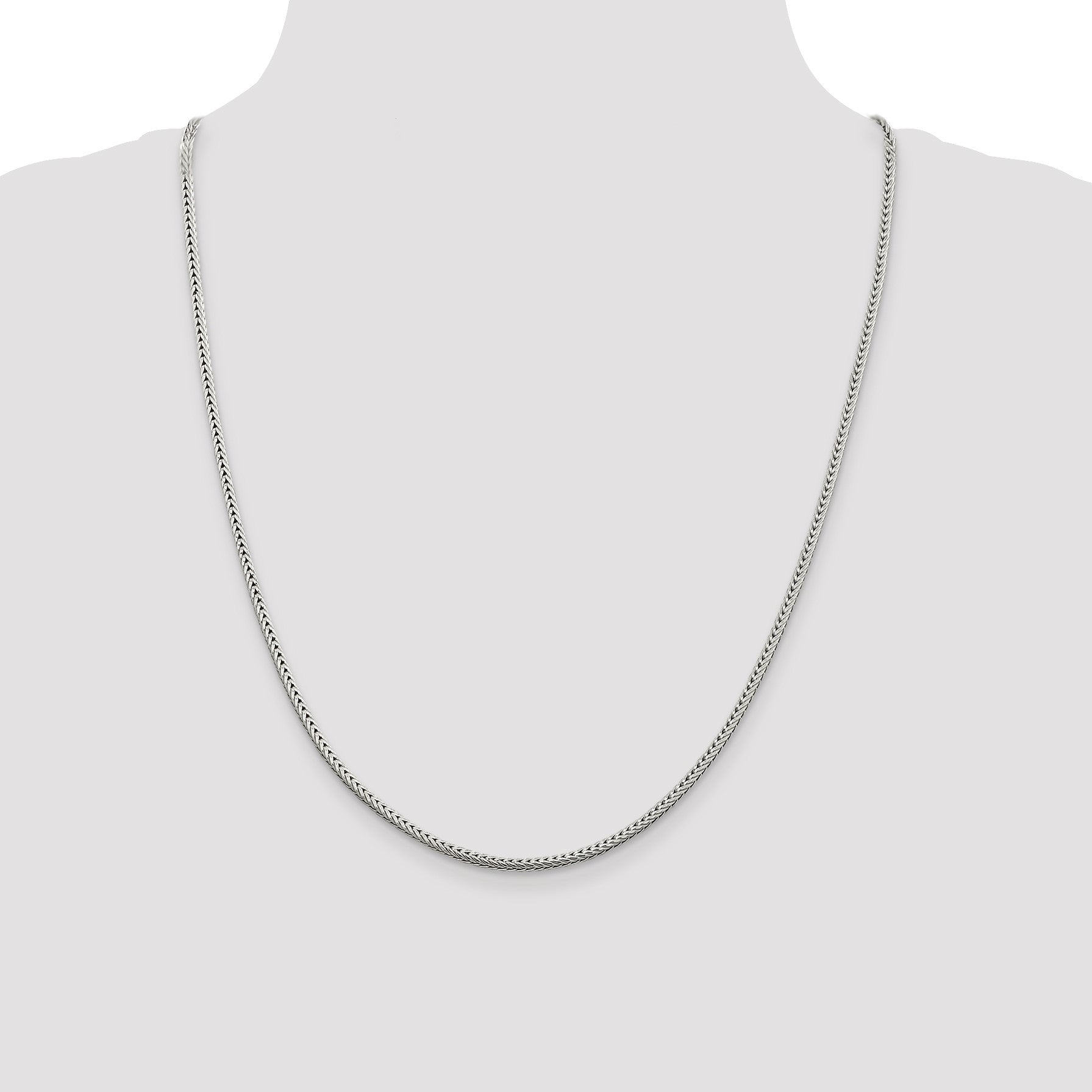 Sterling Silver 2.5mm Diamond-cut Round Franco Chain