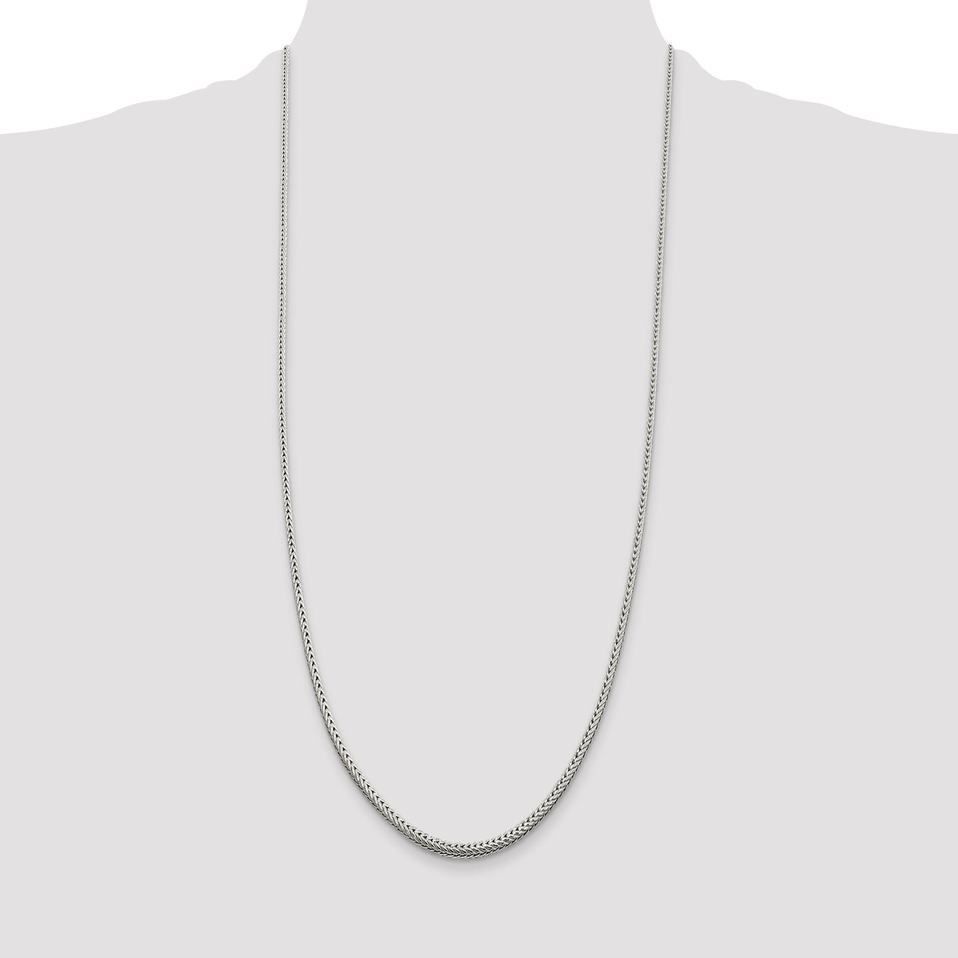 Sterling Silver 2.5mm Diamond-cut Round Franco Chain