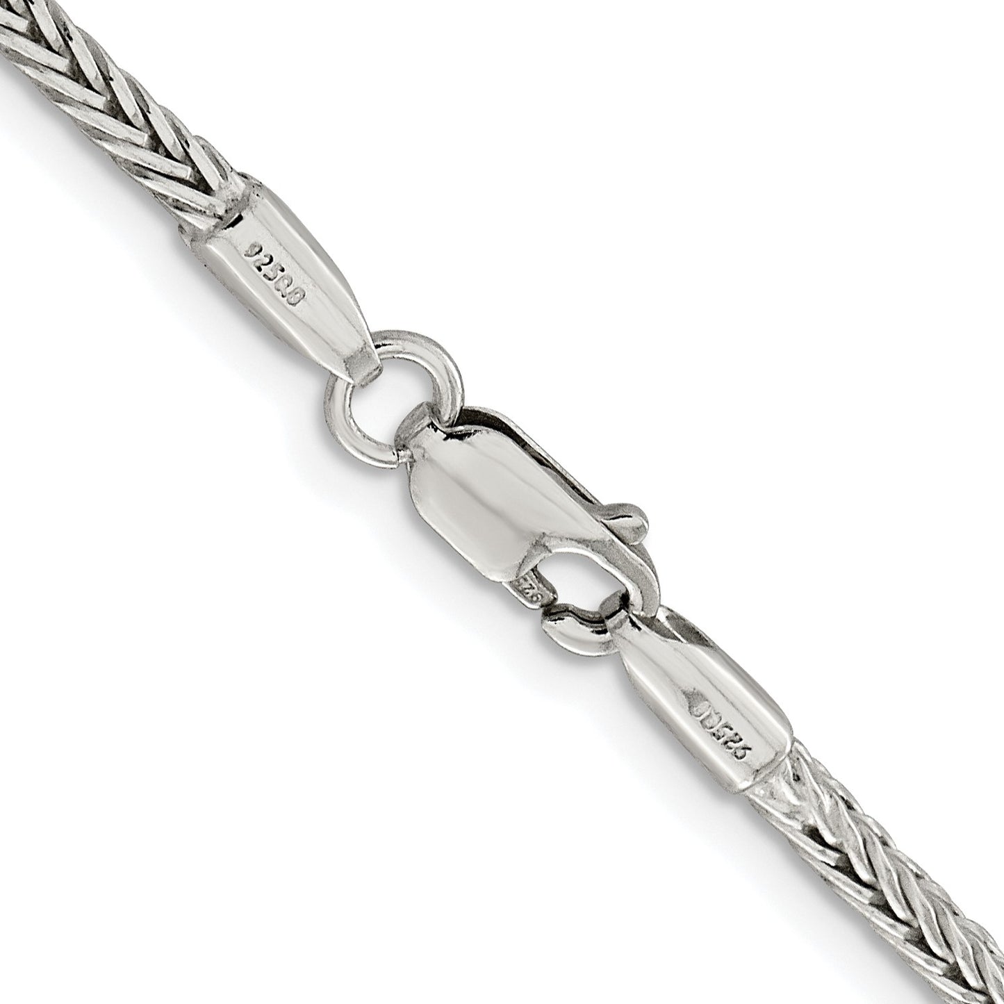 Sterling Silver Rhodium-plated 2.5mm Diamond-cut Round Franco Chain