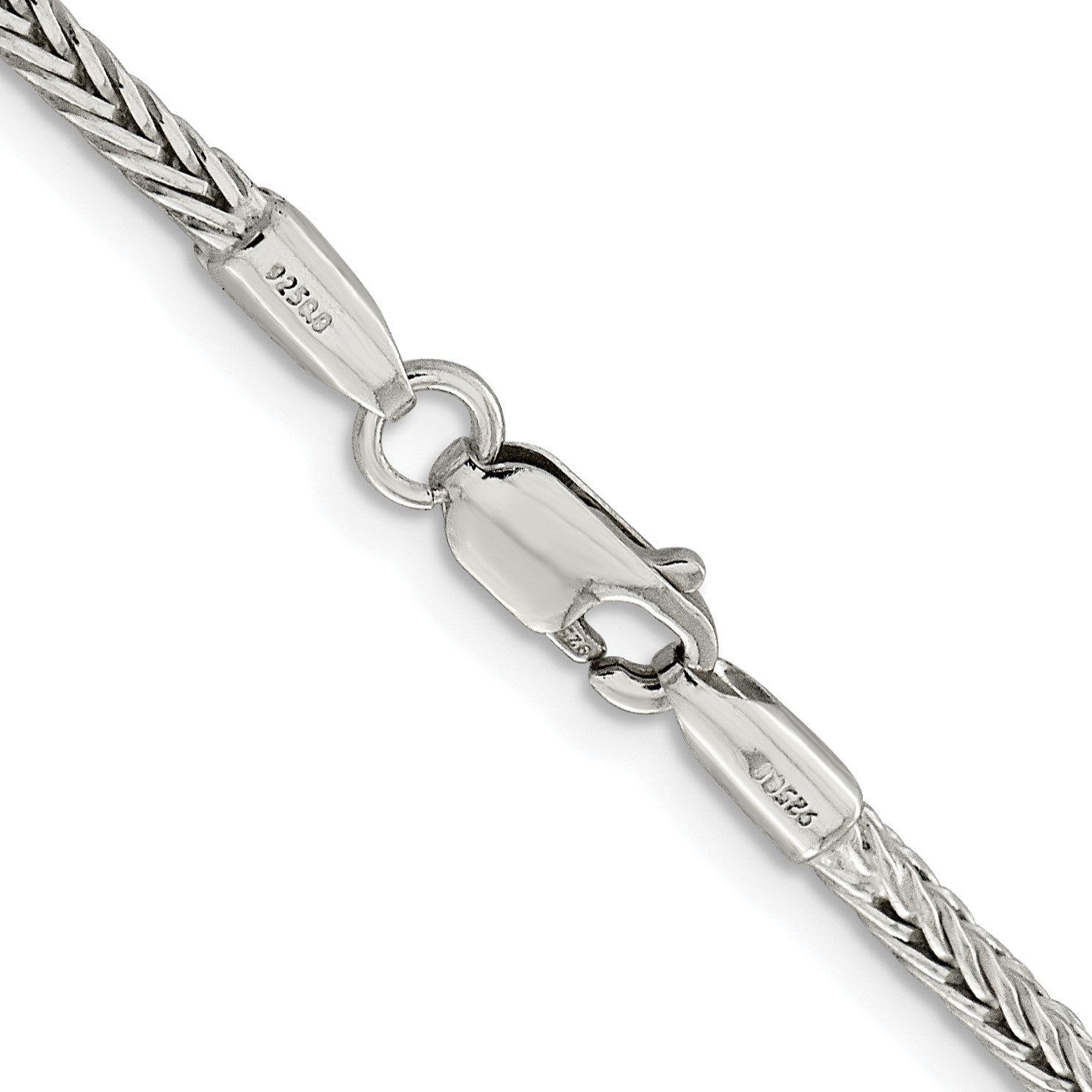 Sterling Silver Rhodium-plated 2.5mm Diamond-cut Round Franco Chain
