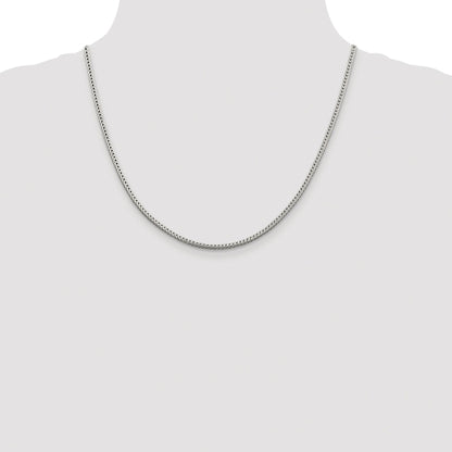 Sterling Silver Rhodium-plated 2.5mm Diamond-cut Round Franco Chain