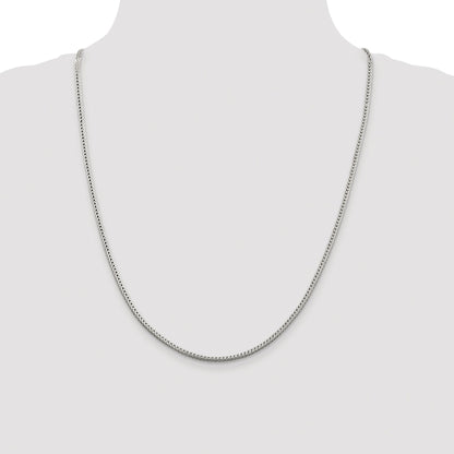 Sterling Silver Rhodium-plated 2.5mm Diamond-cut Round Franco Chain