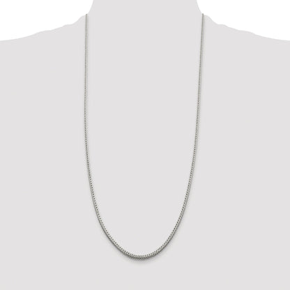 Sterling Silver Rhodium-plated 2.5mm Diamond-cut Round Franco Chain