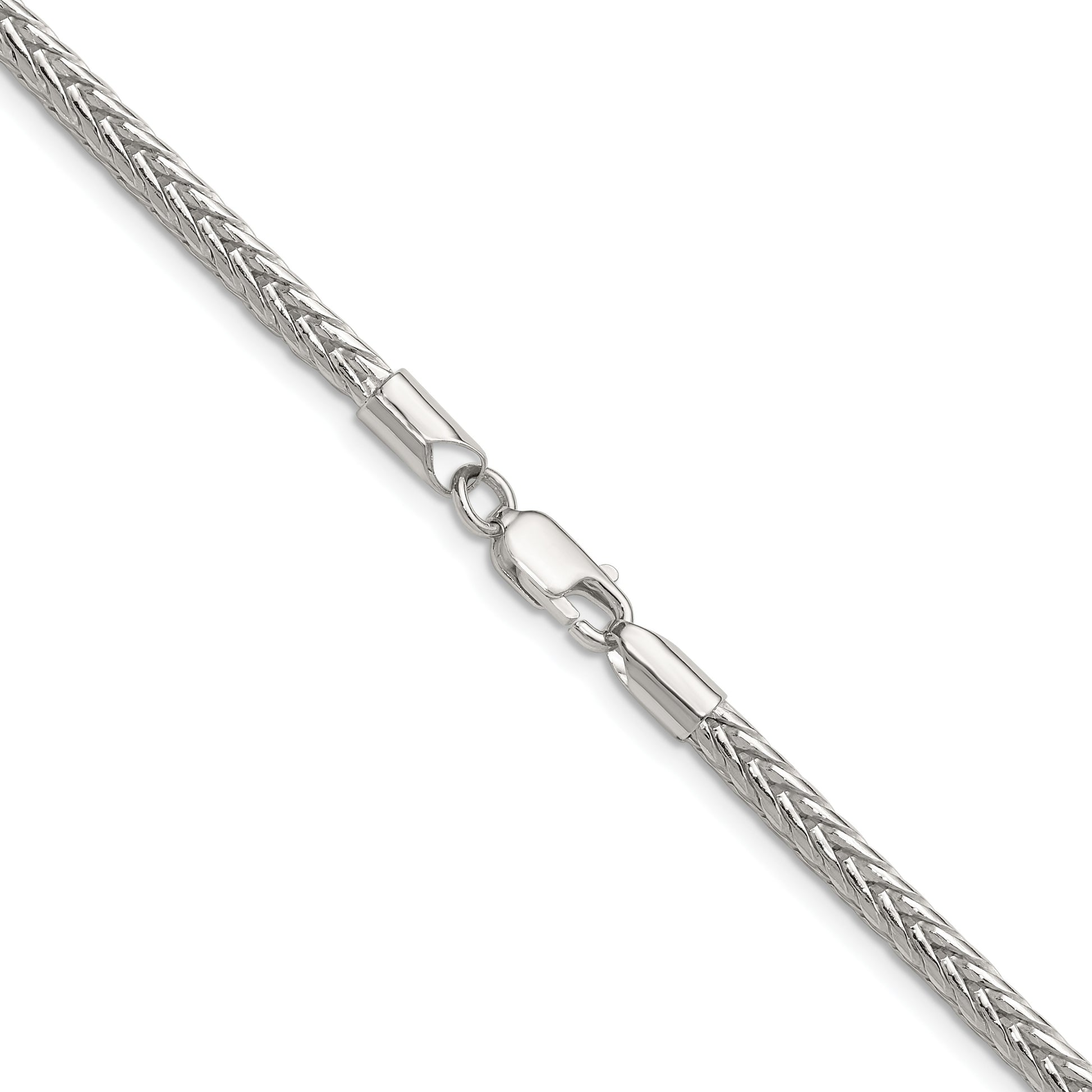 Sterling Silver 3.4mm Diamond-cut Round Franco Chain