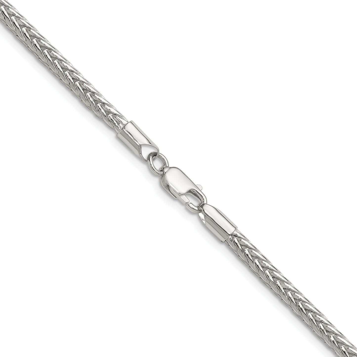 Sterling Silver 3.4mm Diamond-cut Round Franco Chain