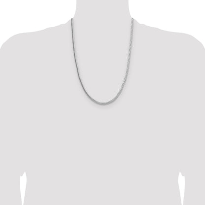 Sterling Silver 3.4mm Diamond-cut Round Franco Chain
