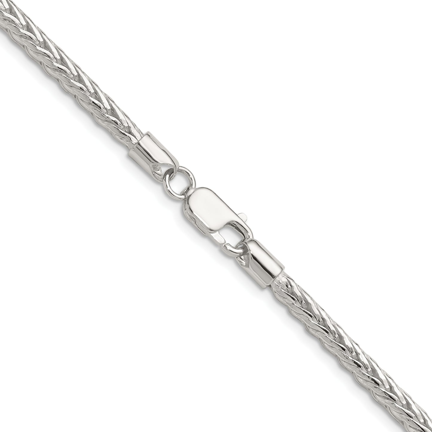 Sterling Silver 3.8mm Diamond-cut Round Franco Chain
