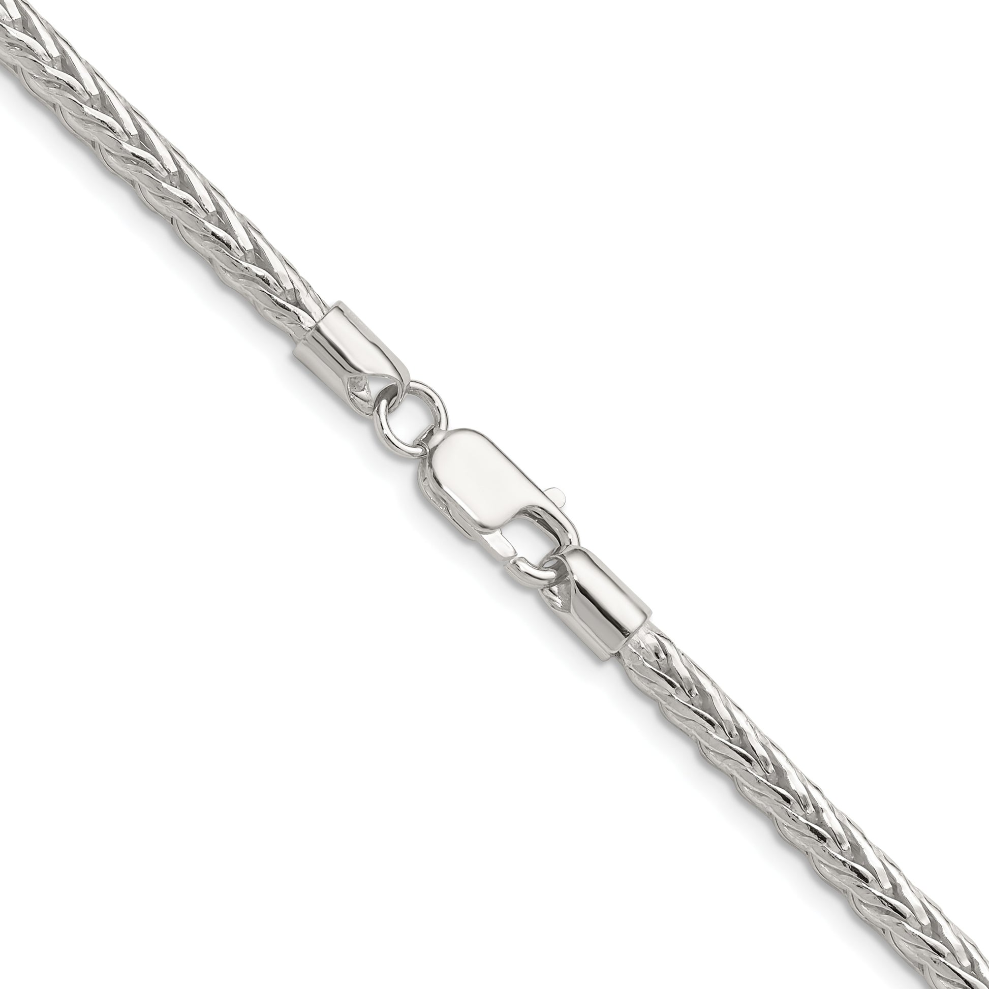 Sterling Silver 3.8mm Diamond-cut Round Franco Chain