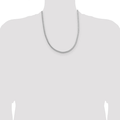 Sterling Silver 3.8mm Diamond-cut Round Franco Chain