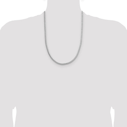 Sterling Silver 3.8mm Diamond-cut Round Franco Chain