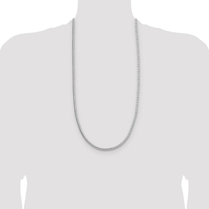 Sterling Silver 3.8mm Diamond-cut Round Franco Chain