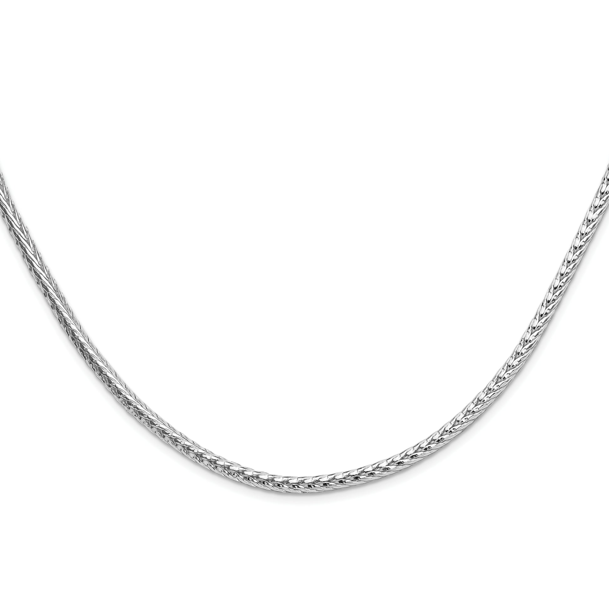Sterling Silver Rhodium-plated 3.8mm Diamond-cut Round Franco Chain Necklace