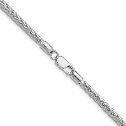 Sterling Silver Rhodium-plated 3.8mm Diamond-cut Round Franco Chain Necklace
