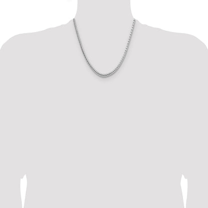 Sterling Silver Rhodium-plated 3.8mm Diamond-cut Round Franco Chain