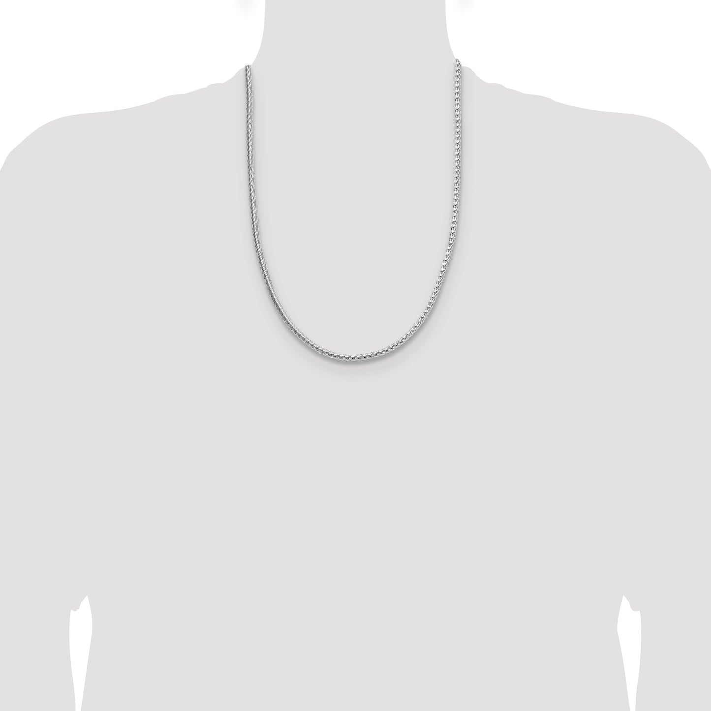 Sterling Silver Rhodium-plated 3.8mm Diamond-cut Round Franco Chain