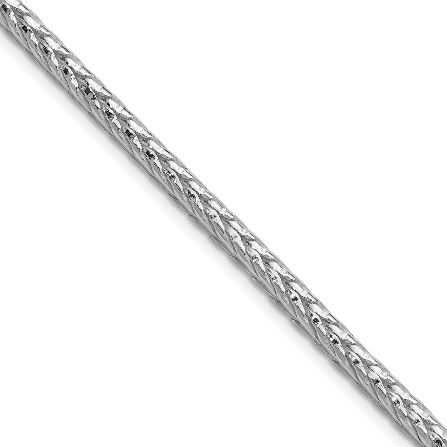 Sterling Silver Rhodium-plated 3.8mm Diamond-cut Round Franco Chain Necklace