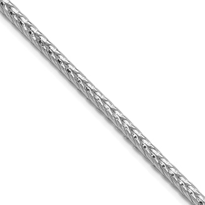 Sterling Silver Rhodium-plated 3.8mm Diamond-cut Round Franco Chain