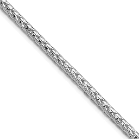 Sterling Silver Rhodium-plated 3.8mm Diamond-cut Round Franco Chain Necklace