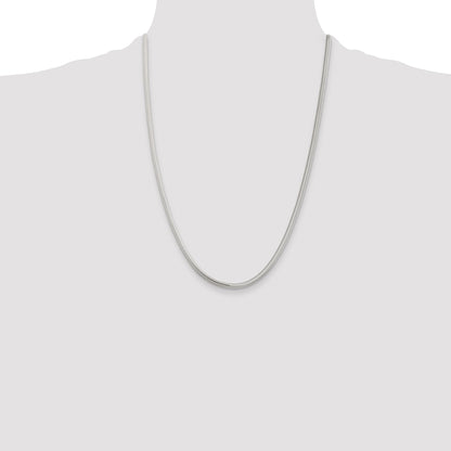 Sterling Silver 3.5mm 6-sided Oval Snake Chain
