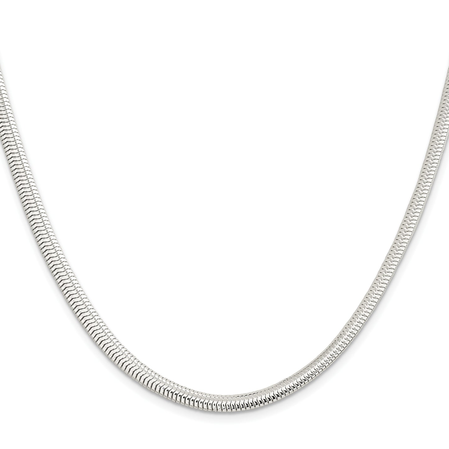 Sterling Silver 5mm 6-sided Oval Snake Chain