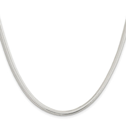 Sterling Silver 5mm 6-sided Oval Snake Chain