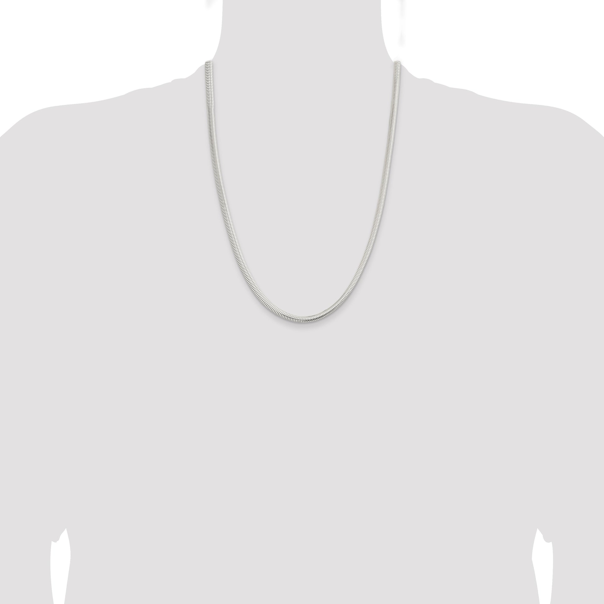 Sterling Silver 5mm 6-sided Oval Snake Chain
