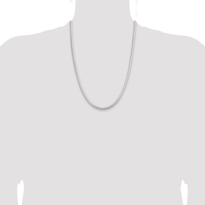 Sterling Silver 5mm 6-sided Oval Snake Chain