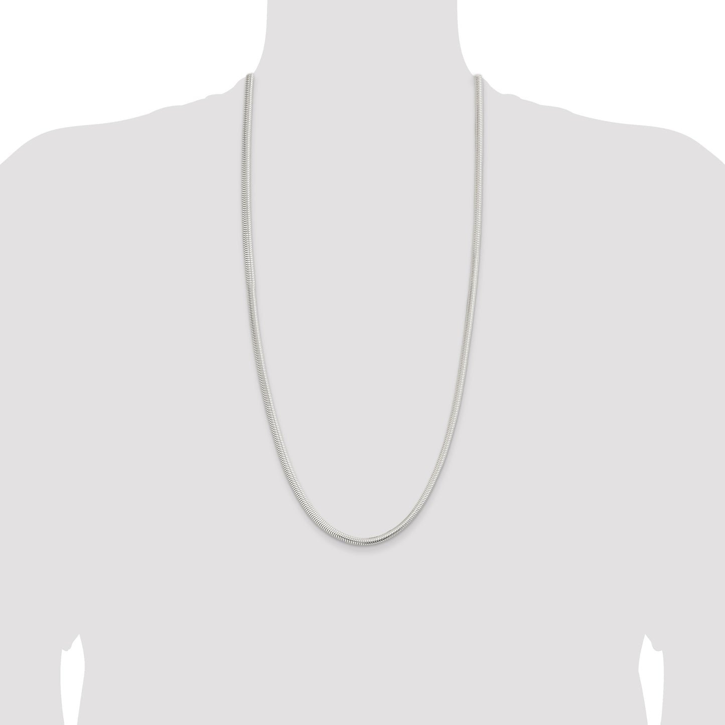Sterling Silver 5mm 6-sided Oval Snake Chain