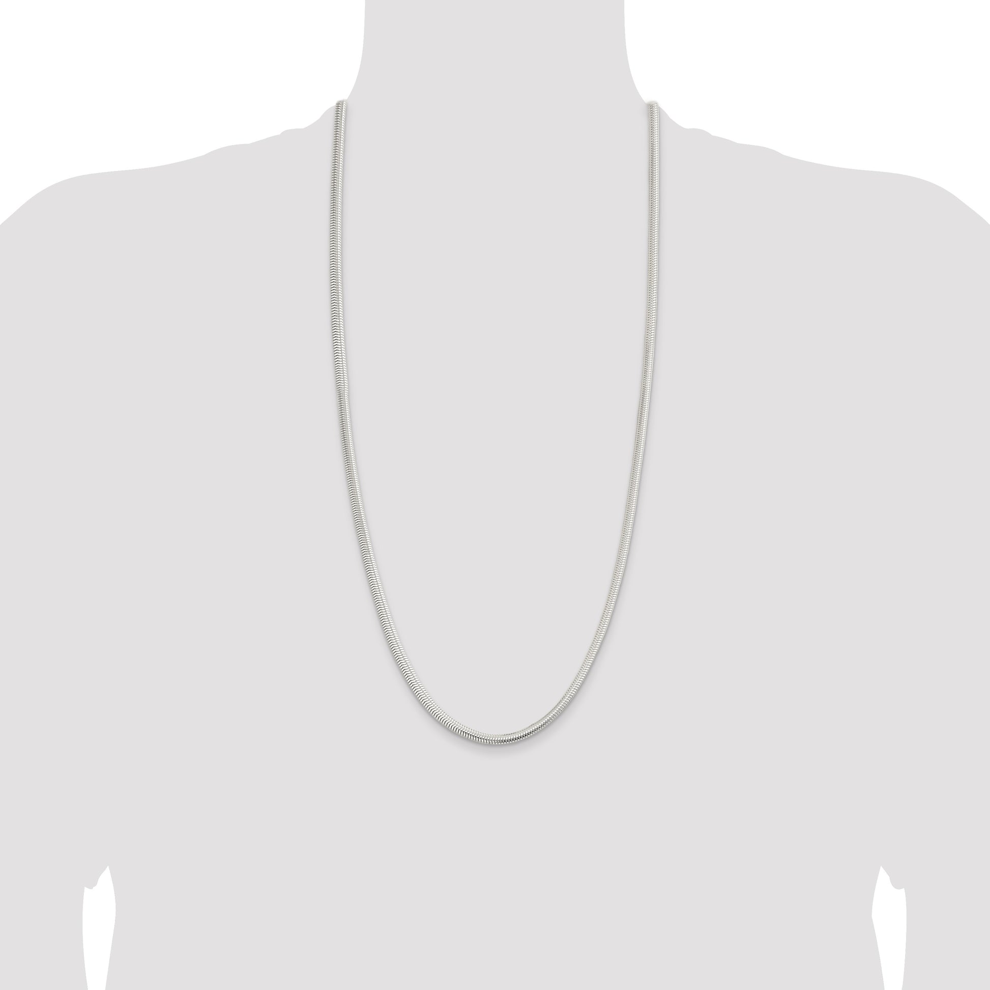 Sterling Silver 5mm 6-sided Oval Snake Chain