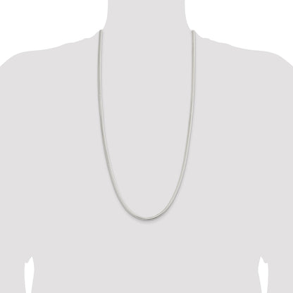 Sterling Silver 5mm 6-sided Oval Snake Chain