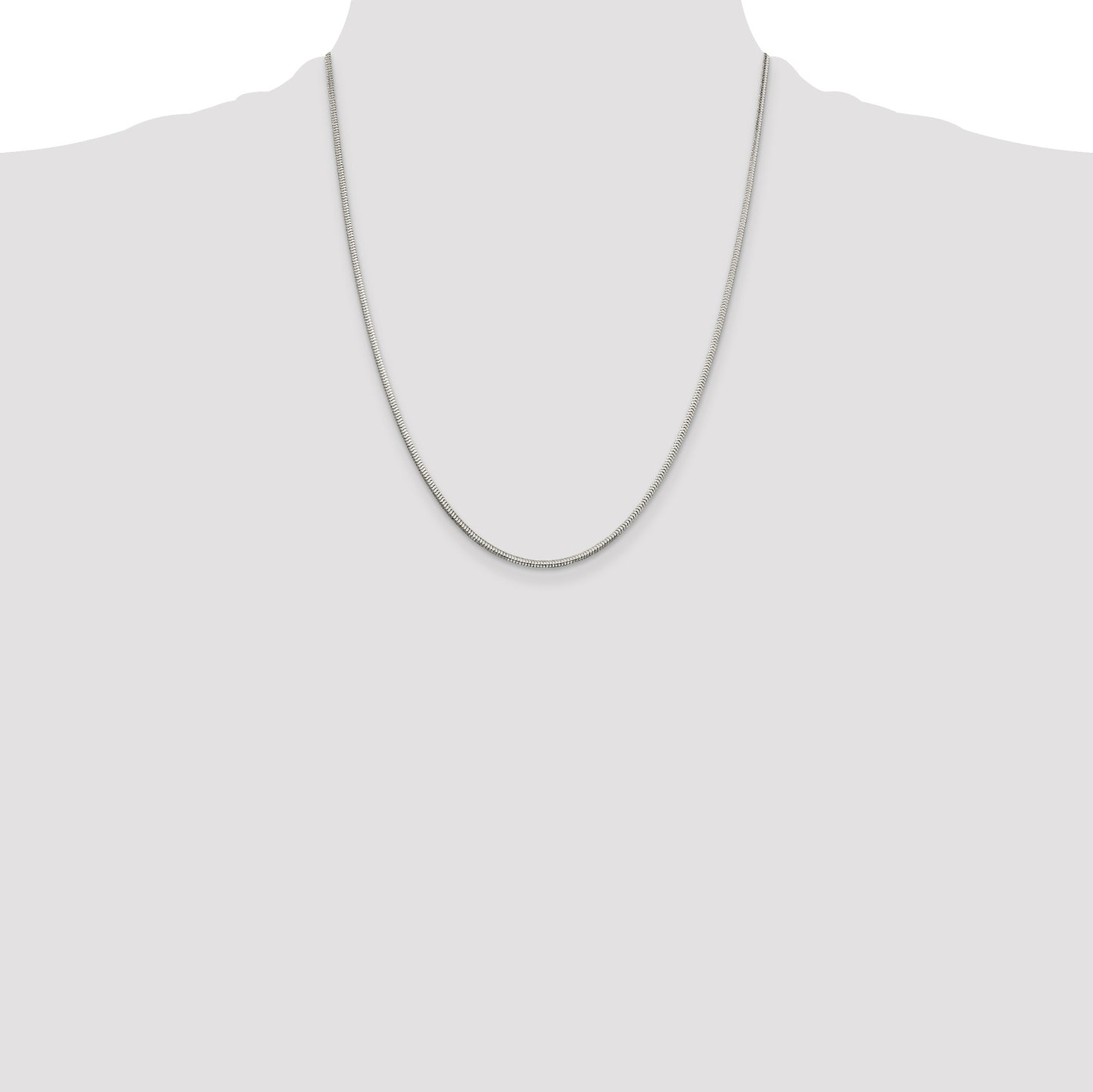 Sterling Silver 2mm Diamond-cut Snake Chain