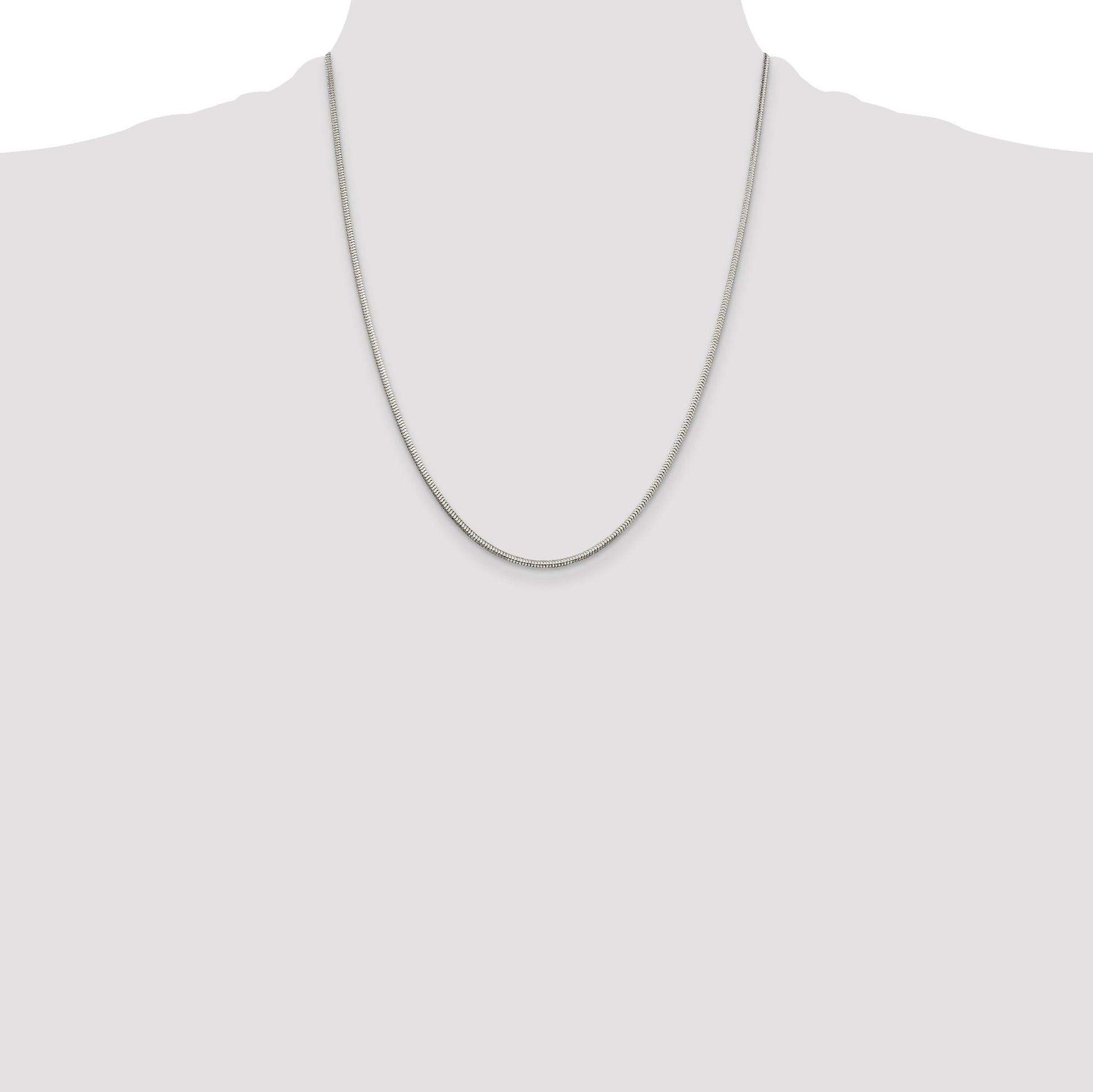 Sterling Silver 2mm Diamond-cut Snake Chain
