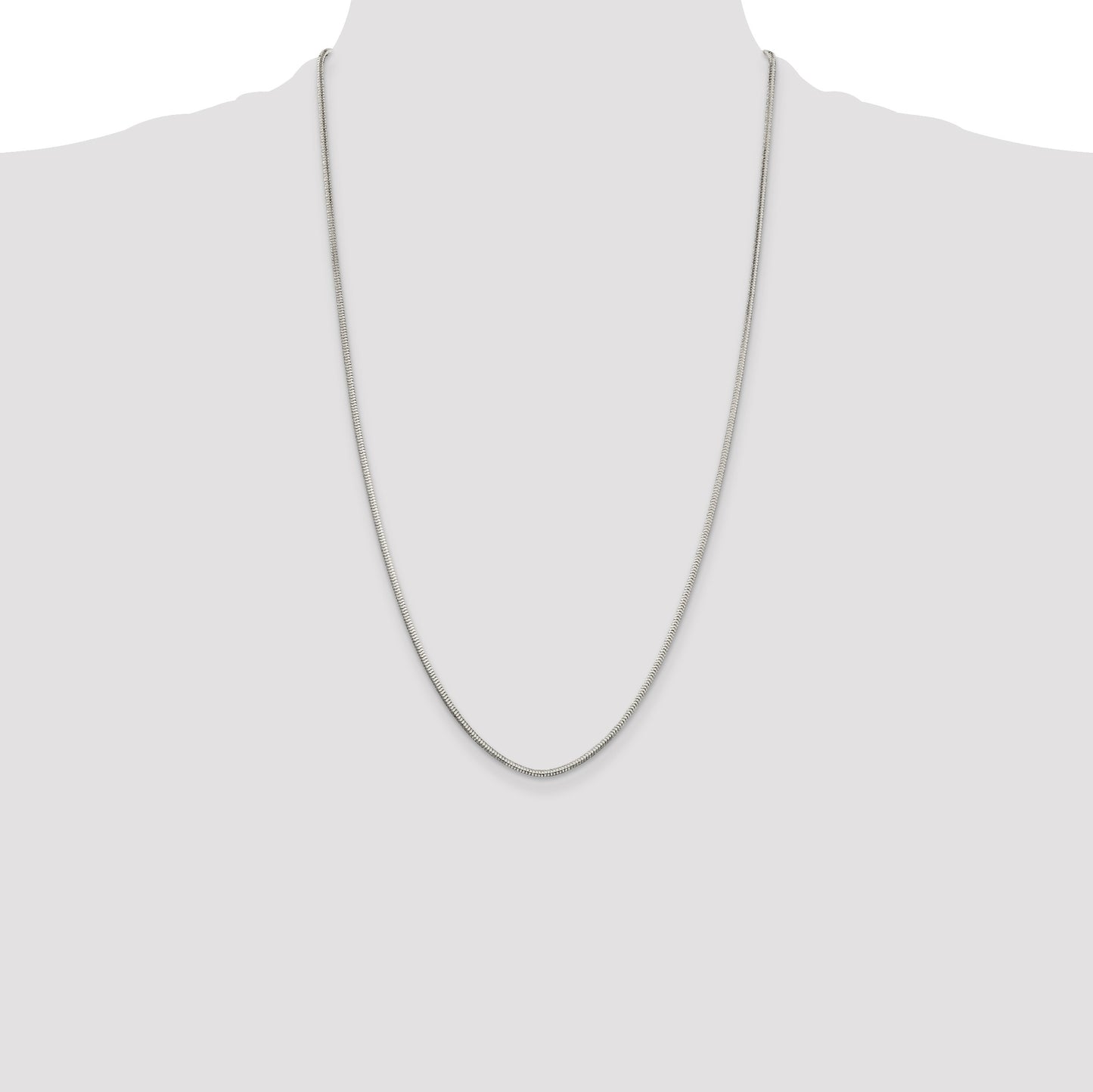 Sterling Silver 2mm Diamond-cut Snake Chain