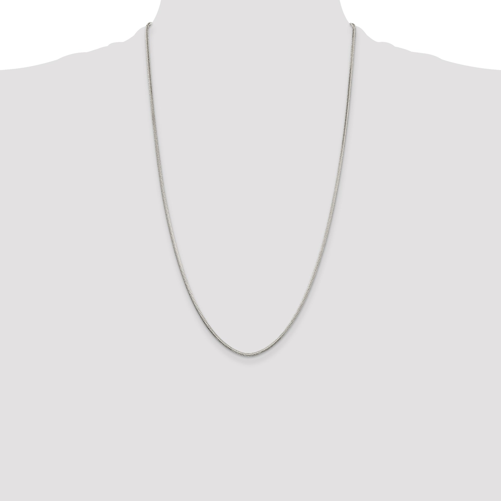 Sterling Silver 2mm Diamond-cut Snake Chain