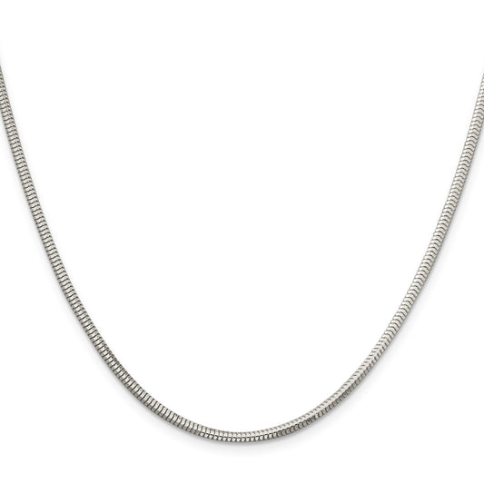 Sterling Silver 2.5mm Diamond-cut Snake Chain