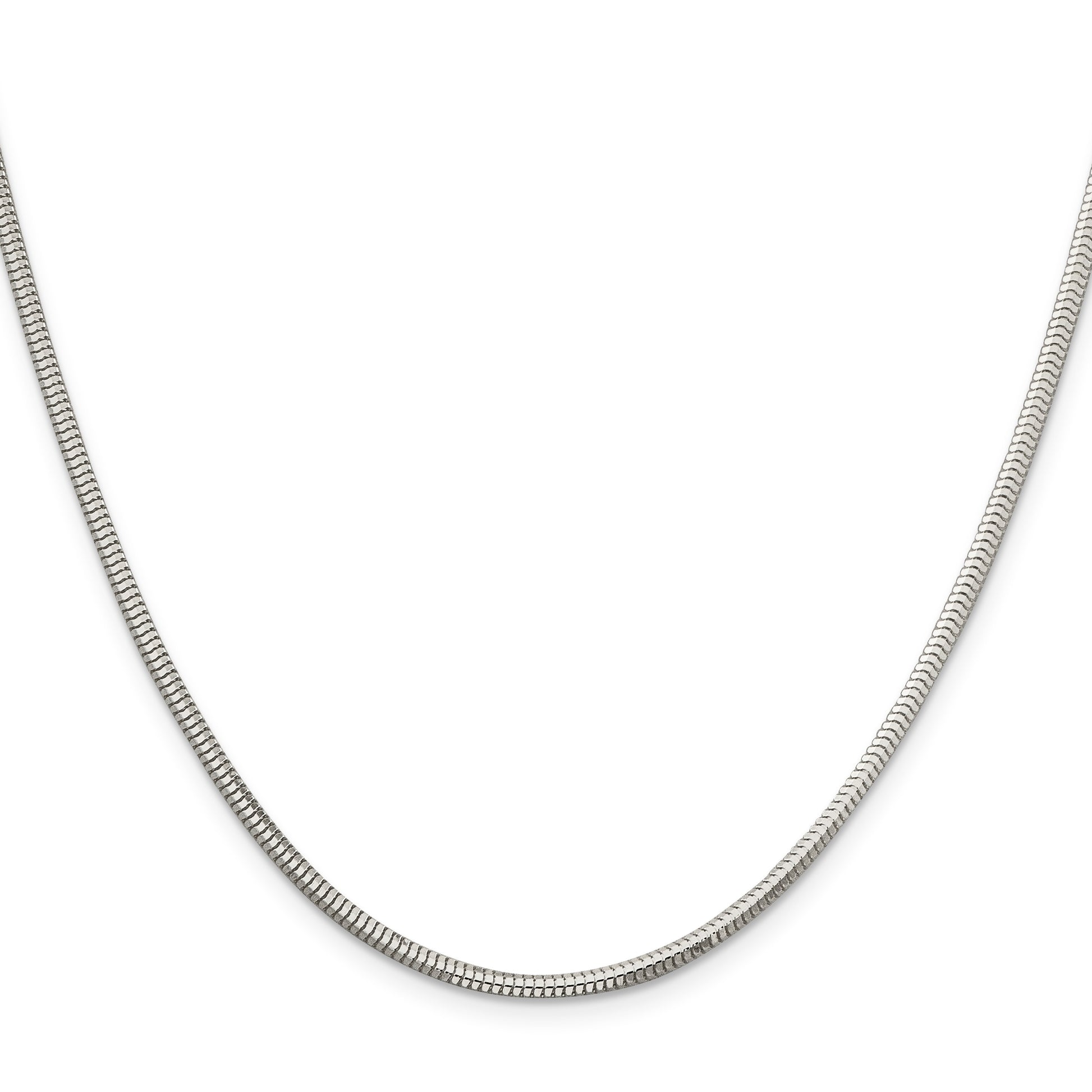 Sterling Silver 2.5mm Diamond-cut Snake Chain