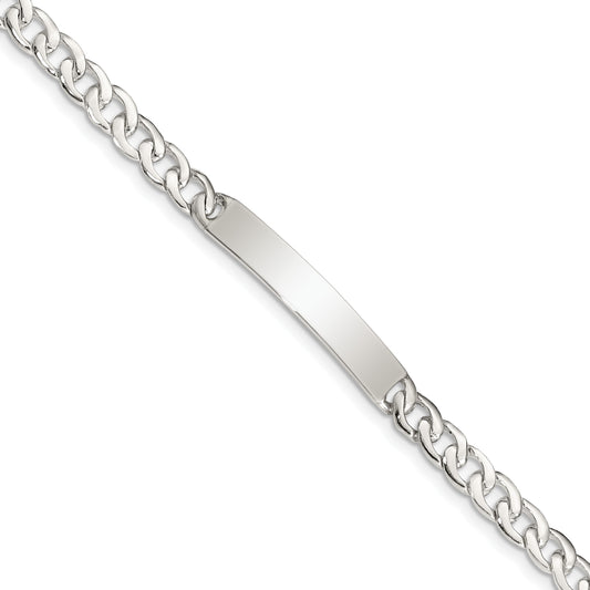 Sterling Silver Small ID Plate, Curb Link Bracelet