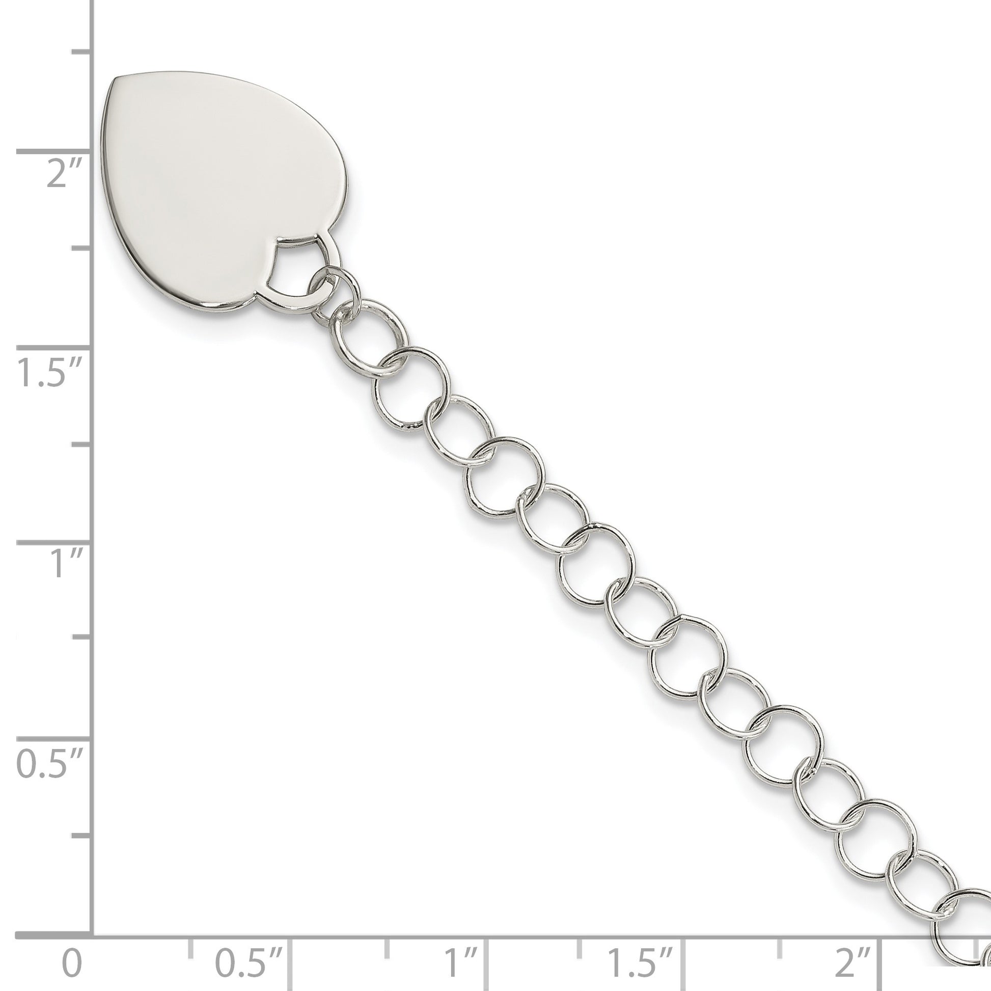 Sterling Silver Engraveable Heart Bracelet